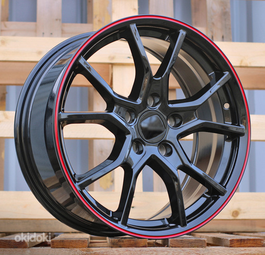 R18x8  5X114.3  ET  45  64.1  B1418  (BK5388)  Black+Red Line (BR)  For HOND  (P)