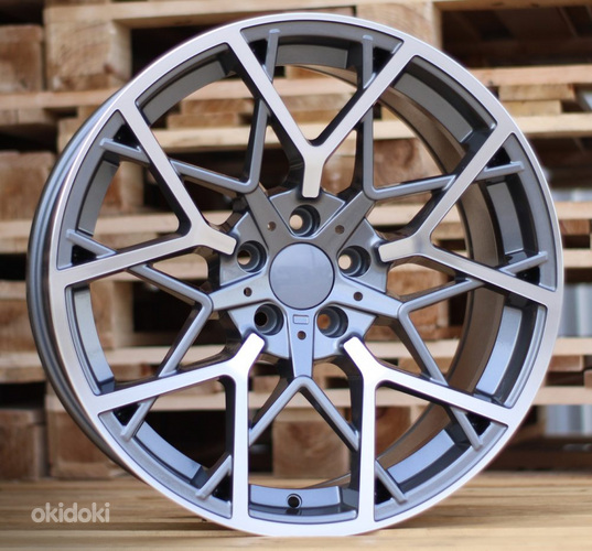 R19x8.5  5X112  ET  26  66.6  B1383  Grey Polished+Powder Coating (MGPC)  For BMW  (P)  (Rear+Front)