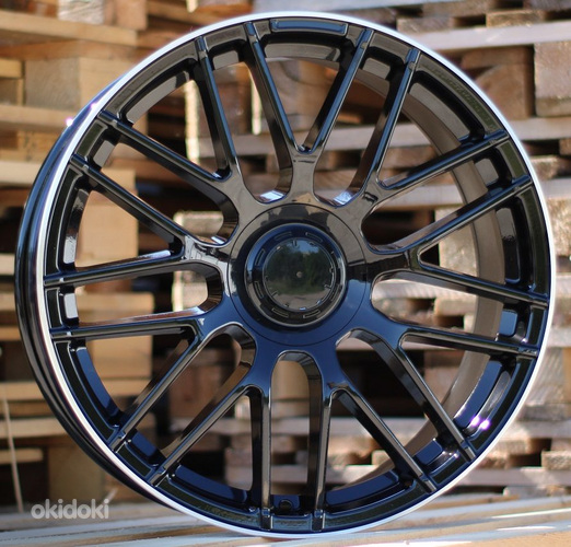 R20x9  5X112  ET  50  66.6  B1268  Black+Polished Lip (BLPL)  For MER  (Z1)  (Rear+Front)