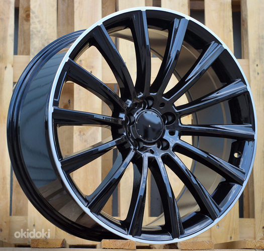 R21x8.5  5X112  ET  35  66.6  B1048  Black+Polished Lip (BLPL)  For MER  (P1)