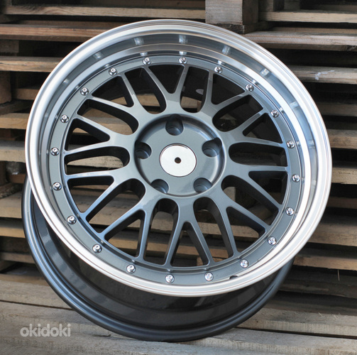 R18x8  5X120  ET  35  72.6  A1025  Gun Metal+Polished Lip (GMPL)  For RACIN  (P)  (Rear+Front Style BBS)