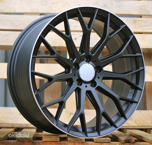 R18x8  5X112  ET  35  66.6  YS1180  (FBX151)  Black Half Matt+Polished Lip (BLHMPL)  For MER  (P2)  (HYBRID FORGED)