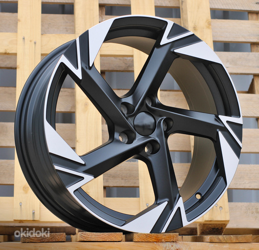 R18x7.5  5X112  ET  45  57.1  YF5754  Black Polished Half Matt (MBHM)  For VW  (Z5)  (HYBRID FORGED)