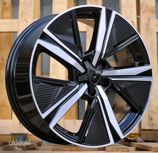 R18x7.5  5X108  ET  44  65.1  Y1187F  Black Polished (MB)  For PEUG  (K4)  (NEW Design Full Spokes)