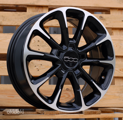 R17x7  5X110  ET  40  65.1  Y1281  Black Polished (MB)  For FIAT  (Z4)  (NEW Model 500)