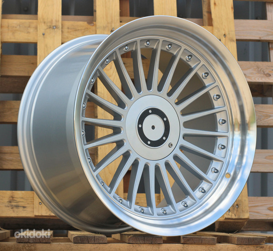 R18x10  5X120  ET  20  74.1  B1803  Silver+Polished Lip (SP)  For BMW  (Z1)  (ALPINA Style Rear+Front)
