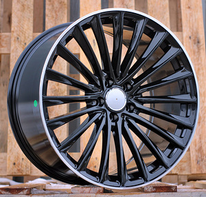 R20x9.5  5X112  ET  35.5  66.6  Y5909B  Black+Polished Lip (BLPL)  For MER  (P)  (Rear+Front) (1 foto / 1)