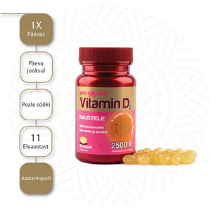 Vitamin D3 Pro Expert 2500IU N60 õlikapslid naistele (4 foto / 4)