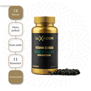 LUXADOR Vitamin D3 4000IU PREMIUM N120 õlikapslid (4 foto / 4)