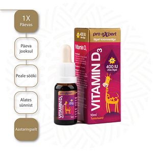Vitamin D Pro Expert 400IU tilgad 10ml Lastele köömneõliga (4 foto / 4)