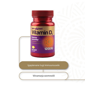 Vitamin D3 Pro Expert 1200IU N90 õlikapslid (2 foto / 4)