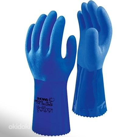 Маслостойкие ПВХ рабочие перчатки SHOWA 660, 30-32см (фото #1)