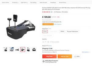 Eachine EV800D DVR Diversity FPV Goggles (3 фото из 3)