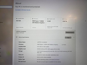 Lenovo Legion 7 16" / 64GB / SSD 2TB / RTX 3080 16GB (3 foto / 5)