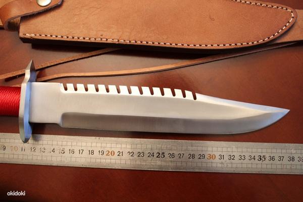 Нож выживания рэмбо ножны из кожи лезвие нержавейка (фото #2)