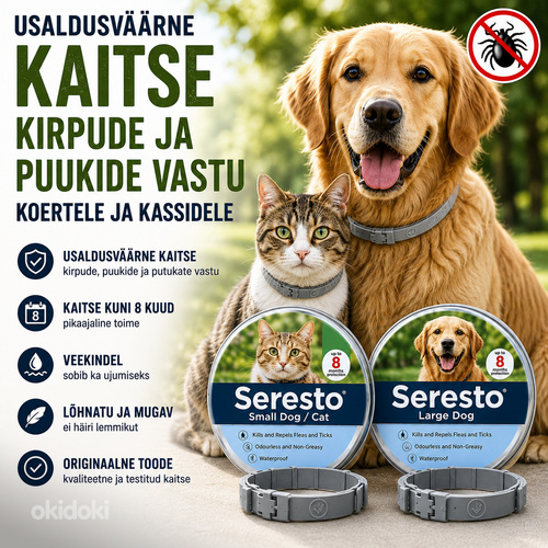 Kirbu- ja puugivastased kaelarihmad koertele ja kassidele