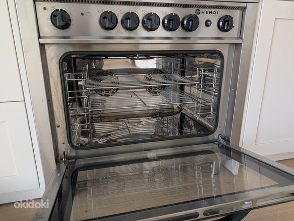 HENDI Kitchen Line 5-põletiga gaasipliit elektriahjuga, 90cm