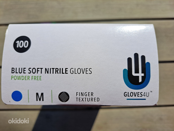 новые перчатки GLOVES4U нитриловые неопудренные 100 шт, размер M (фото #4)