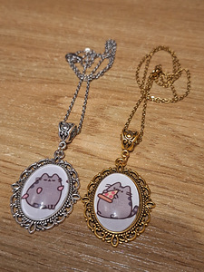 Парные золотая и серебряная подвески-ожерелья Pusheen (1 фото из 1)