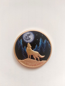 Värviline kullatud medal "Hunt" (3 foto / 5)