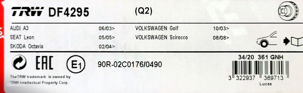 Тормозные диски и колодки Audi / VW / Seat / Škoda (фото #6)