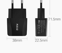 PZOZ kvaliteetne adapter laadija kahe USB pesaga