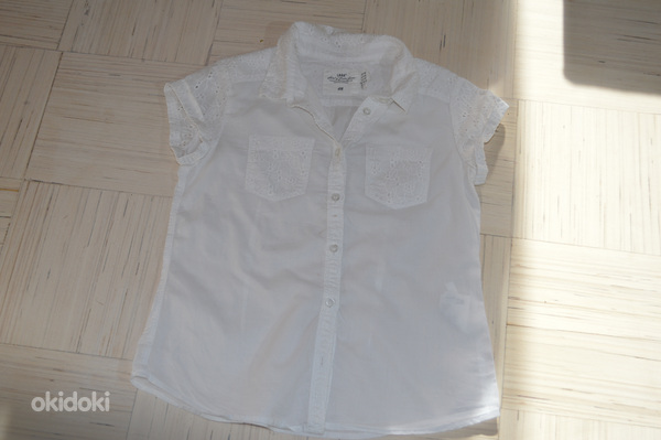 H&M белая блузка 140 размера и юбка с карманами (фото #4)