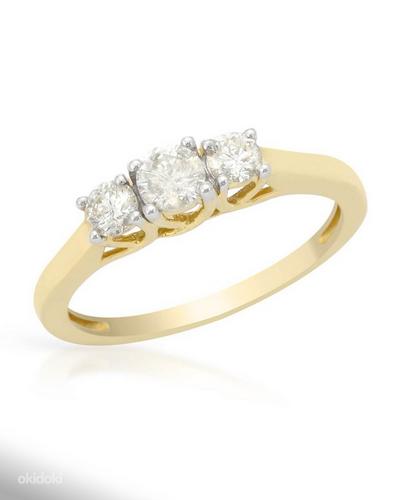 Kullast sõrmus kaunistatud 0,51ct teemantidega (foto #1)