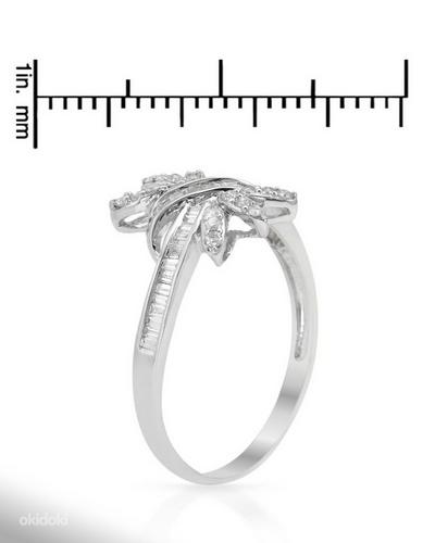 18 K valgest kullast sõrmus kaunistatud teemantidega. UUS! (foto #2)