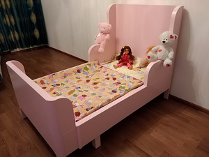 BUSUNGE раздвижная кровать, 80x200 см, светло-розовый (4 foto / 5)