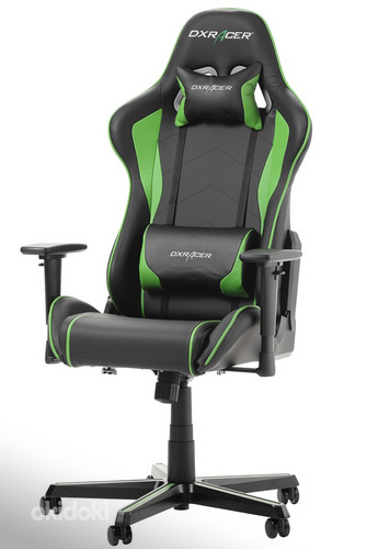 Кресло геймера DXRacer Racing Pro R131-NE, черный/зеленый (фото #1)