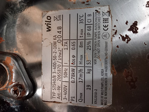 Äravoolupump Wilo-STS 40/8 3-400-50-2-10M (2 foto / 3)
