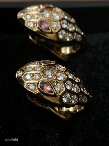 Serpenti Seduttori earrings in rose gold with rubellite eyes (foto #9)