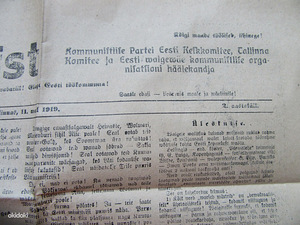 Lendleht Kommunist nr. 2 Tallinnas 10. mail 1919 (3 foto / 3)