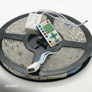 5m led rgb 5050 riba (programmidega + puldiga, ip65) (2 foto / 3)