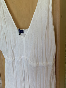 Ilus linane valge maxikleit, XL suurus (3 foto / 4)