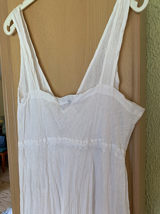 Ilus linane valge maxikleit, XL suurus (4 foto / 4)
