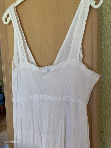 Красивое льняное белое платье макси, размер XL (фото #4)