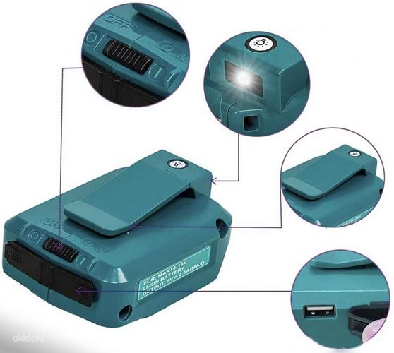 USB-адаптер для зарядки литиевой батареи Makita 14,4 В 18 В (фото #1)