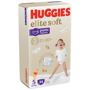 Подгузники-трусики Huggies Elite Soft, размер 5, 12-17 кг. (2 фото из 2)