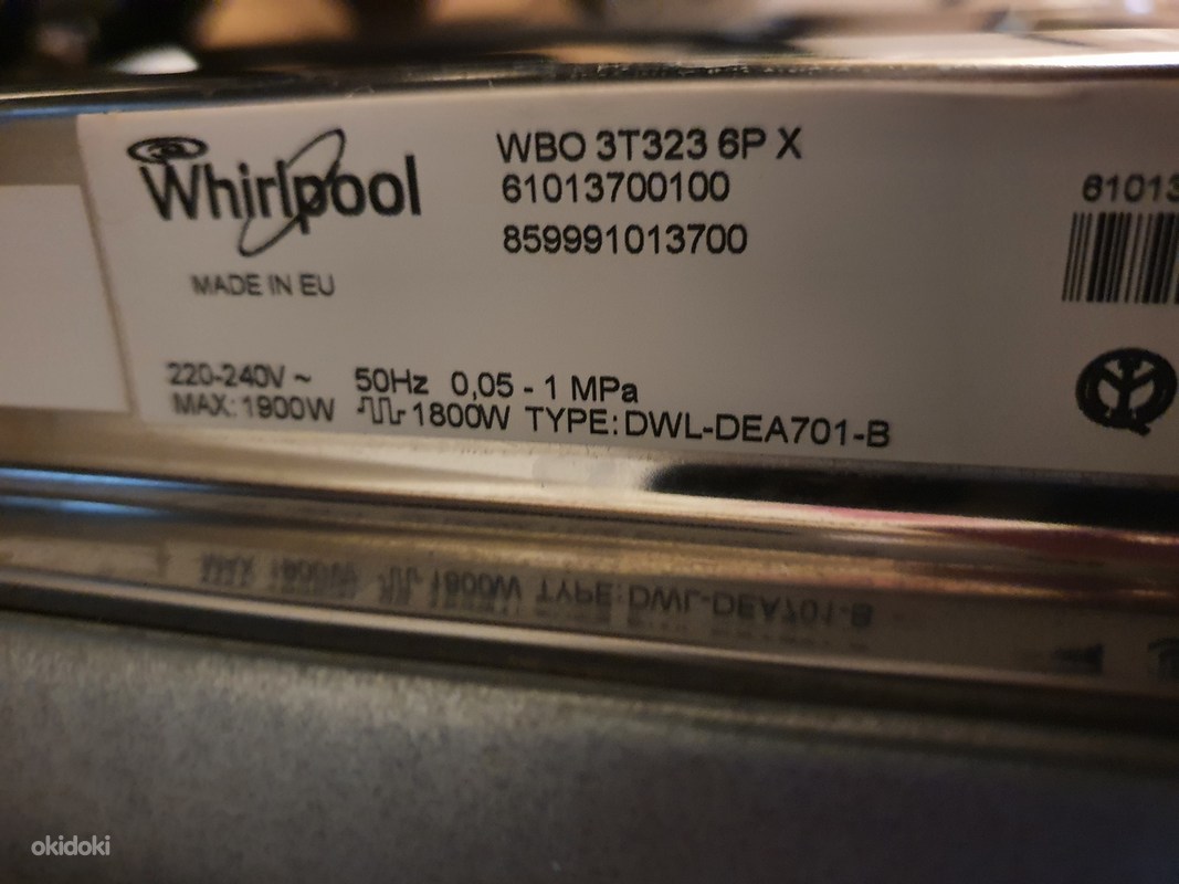 Whirlpool - wbo 3t323 6px - Jõhvi, Jõhvi vald, Ida-Virumaa - Бытовая  техника, Посудомоечные машины купить и продать – okidoki