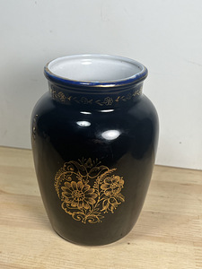 Kobaltvärvi vaas kullatisega LFZ, lilleornament (2 foto / 5)