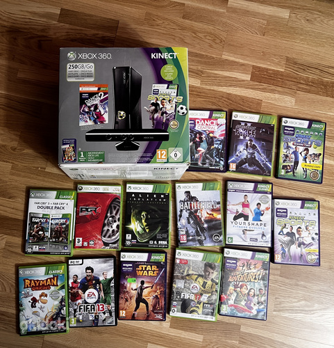 Microsoft Xbox 360 + 2 консоли + Kinect + игры xbox360 (фото #1)