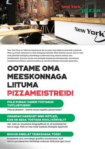 New York Pizza nõuab töötajat (foto #1)