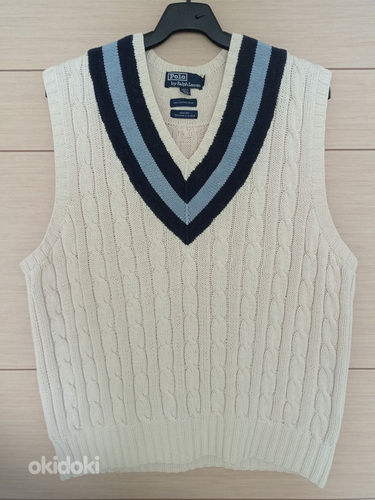 Vintage Polo Ralph Lauren Hand Knit Cable Sweater Vest (foto #2)