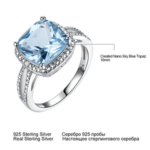 Серебряное кольцо 925 пробы с голубым топазом и аквамарином (2 фото из 2)