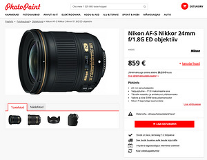 Nikon AF-S Nikkor 24mm f/1.8G ED