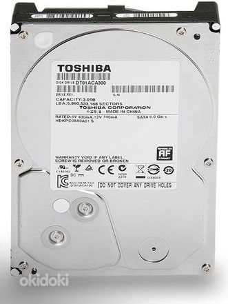Toshiba 3TB HDD 3.5" 7200rpm DT01ACA300 (фото #1)