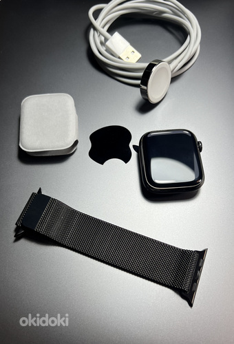 Apple Watch Series 7 GPS+LTE 45 мм графит нержавеющая сталь (фото #8)