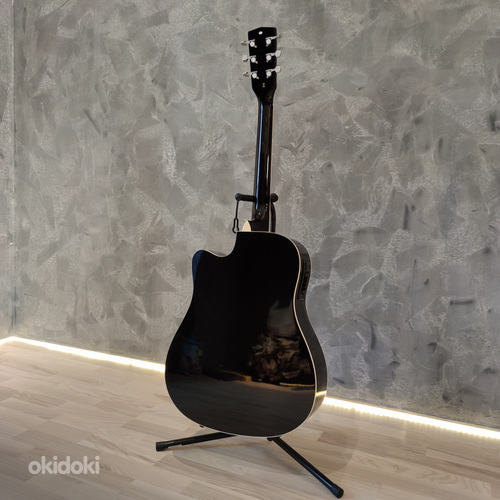 Kvaliteetne elektroakustiline kitarr / must ja naturaalne (foto #10)